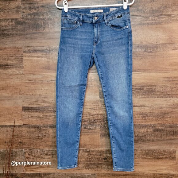 Mavi Jeans 27 Adriana Mid Rise Super Skinny Ankle Stretch Medium Light Wash - Picture 1 of 12